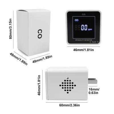 2025 New air Quality Monitor Adapter Plug to Detect CO Carbon Monoxide Detector Plug in Wall