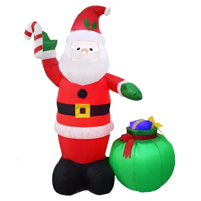 Large Xmas Outdoor Decorations Inflatables 6 FT Christmas Inflatable Santa Claus with Gift Bag