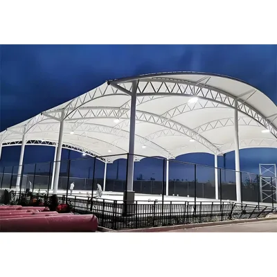 Modern Low Maintenance Outdoor Sports Field Stretch Fabric Roof Architectural Membrane for Tennis Padel Parks Schools Gyms