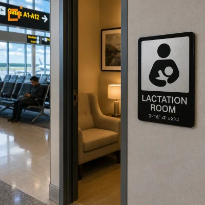 OEM Custom Lactation Room Sign Visually Impaired Grade2 Braille Tactile Plaque for Maternity Hospital Shopping Mall Public Space