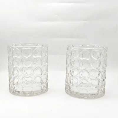 22 oz Heart-Shaped Pattern Transparent Glass Candle Holder Elegant Lanterns Jars for Valentine's Day Candle Holders & Jars