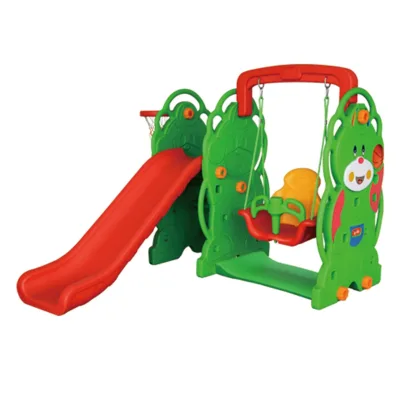 Family and Preschool Use Mini Slide and Cartoon Swing Set