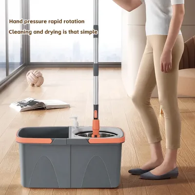 360 Floor Magic Microfibre Spin Mop Bucket Set Mop Bucket and Wringer Detachable Double Bucket