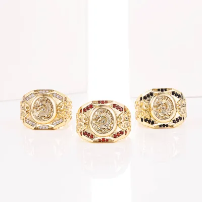 CM JEWELRY Customize Brass Wholesale Gold Plated High End Chinese Style Trendy Luxury Personalized Dragon Men Ring Anillo Oro