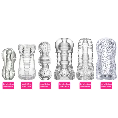 Soft Transparent Male Trainer Masturbator Vagina Pussy Sex Toys for Men Masturbating Penis Trainer