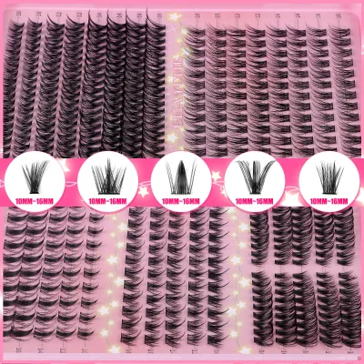 Custom Logo DIY Lash Clusters Extension Kit Mega Pack 3D Volume Natural Soft Individual Segmented Cluster Eyelashes Wholesale