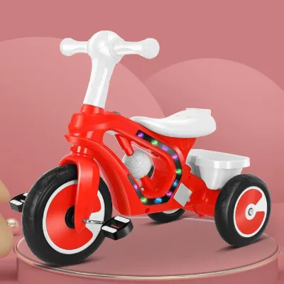 High Quality Musical and Lighting Children's Tricycle a Multifunctional Outdoor Riding Toy Tricycle