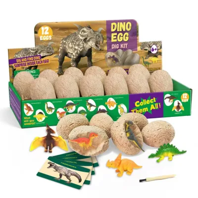 12 Pack Easter Dinosaur Eggs Excavation Dig Kit Dinosaur Toys for Kids Science STEM Crafts Birthday Gifts