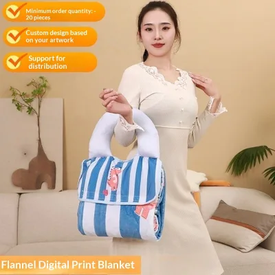 Customized All-Season Air Conditioning Blanket for Office Nap Sofa Leisure Use with Portable Handle