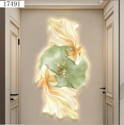 2024 Painting New Landscape Style Crystal Porcelain With Metal Frame Living Room Led Light Paintings