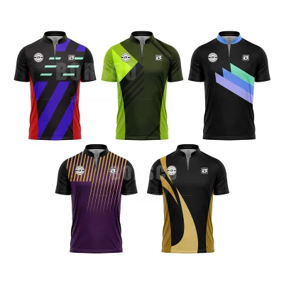 Custom Quarter-Zipper Heat-Transfer Breathable Waterproof Short Sleeve Oversized Full Print Racing Shirt for Car Racing