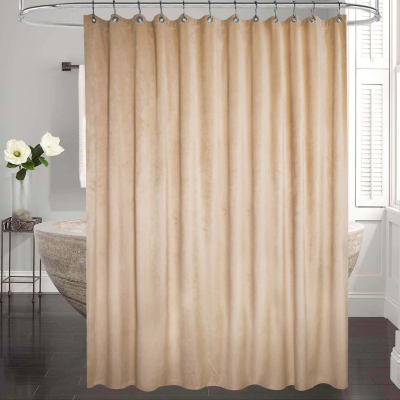 Bathroom Velvet Fabric Polyester Waterproof Corrosion Resistance Dutch Shower Curtains