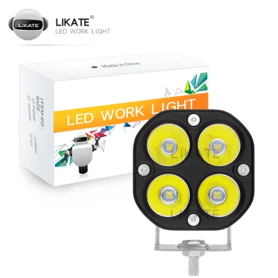 LKT Wholesale Side Auxiliary Lights 3inch 40w 12v 24v Led Offroad Dual Color Mini Driving Light for Motorcycle