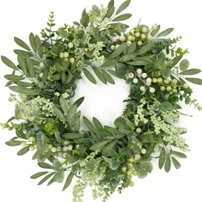 Christmas Eucalyptus Vine Round Wreath Door Hanging Leaf Decorative Pendant Model 3369