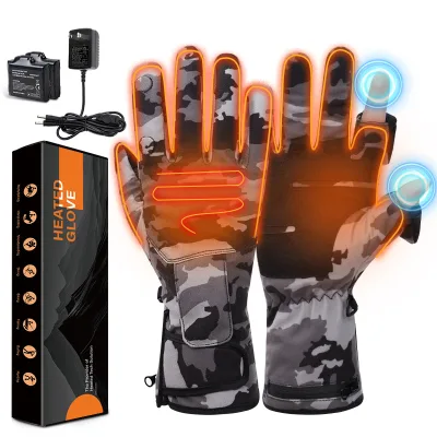 Dr.Warm HEAT Camouflage Winter Outdoor Gloves Elasticity Heated Gloves Hunting Finger Slits Touchscreen Electric Heated Gloves