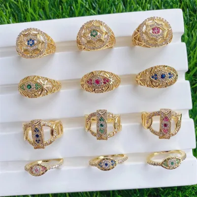 Fashion Jewelry 18K Gold Plated Cubic Zirconia Ring for Women