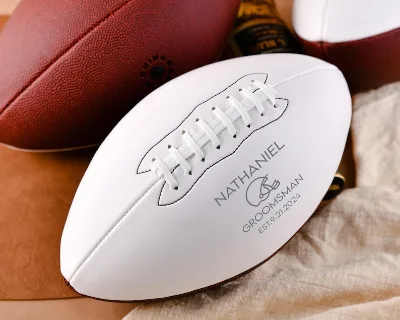 Personalized American Football Best Man Gift for Ring Bearer Wedding Handmade Ball Ornament