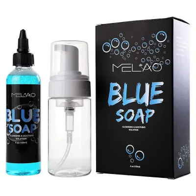 Wholesale Private Label Organic Tattoo Aftercare Cleaning Pigment Clean and Reduce Swelling Pain Tattoo Blue Cleaning Soap