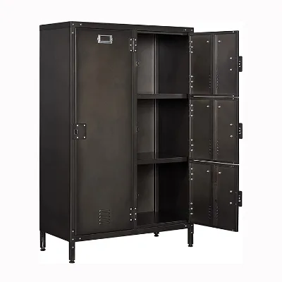 JH-Mech Metal Cabinet Storage Stylish Multifunctional Easy to Move with Wheels Metal Steel Vertical Filling Cabinet Metal Grey