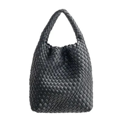 Wholesale New Designer Hand Bag Set Fashion Knitted Women Handbags Luxury Soft PU Leather Women's Tote Bags Set
