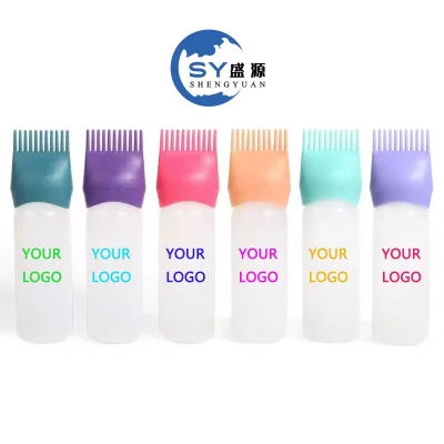 Factory Directly Sell Hairdressing Tools Hair Dye Bottle Custom logo Salon Hair Care Bottle Transparent Shampoo Bottle With Comb