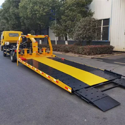 4x2 Heavy Duty Hydraulic Flatbed Rollback Tow Truck with Full-Length Slide Platform