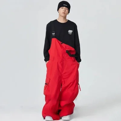 Couple's Hip-Hop Style Winter Sports Trousers Woman's Loose Skiing Pants Man's Alpine Sport Windproof Warm Baggy Cargo Snowboard