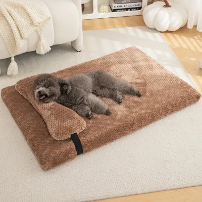 New Fluffy Faux Fur Pet Mats Soft Comfortable Dog Matress Anti-Slip Bottom Luxury Short Plush Pet Dog Bed