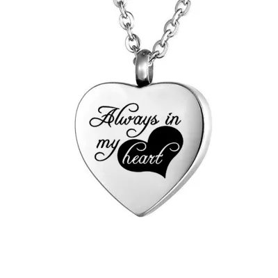 Silver Purely Handmade American/European Style Heart Urn Necklace Pendant for Baby and Missing Loved Ones Pet Ashes