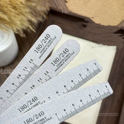 Wholesale Professional Nail File 180/240 Dual Side Gray and White Emery Sandpaper for Manicure and Nail Surface Polishing