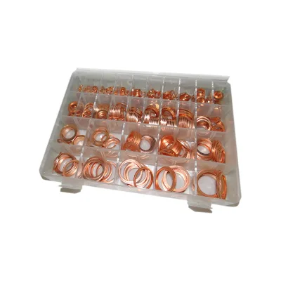 530PCS Copper Washers - Metric Size Copper Flat Washers Assortment Kit With Plastic Box