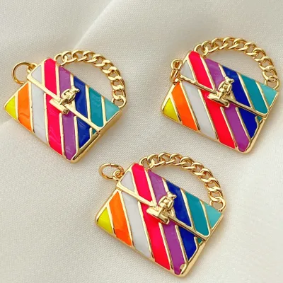 2022 Fashion Design Rainbow Bag Charm Pendant for Woman