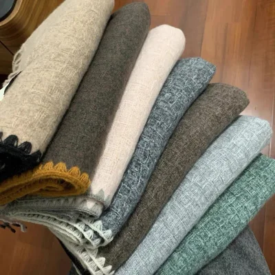 2025 South Korean Tassel Warm Cashmere Shawl Printed Dual-Purpose Silk Scarf Students Adults Wool Satin Material Winter