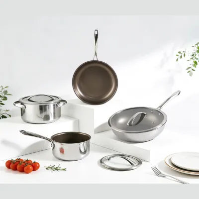 Mass Customized Wear-resistant and Corrosion-resistant 4-in-1 Series Titanium Cooking Pot for Frying Boiling and Stirring