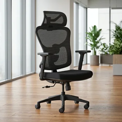 For High Quality Luxury Modern Executive Office Seat S100 Aluminum Ergonomic Chair PU Foam Retractable Footrest Adjustable