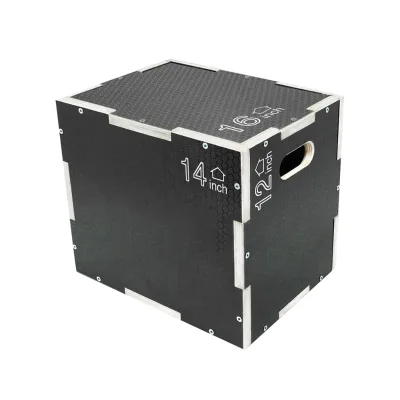 Fitness Black Anti slip Wooden Three-dimensional Home Fitness Wooden Jump Box