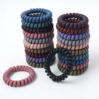 New Fashion Simple Rubber Bands Cute Telephone Line Elastic Hair Bands Girls Hair Ropes Candy Colors Hair Band