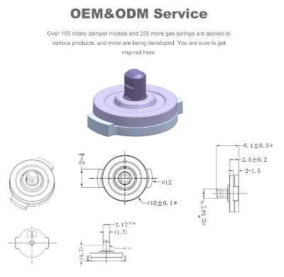 Peir PR-T002C 0.2Ncm - 1.35Ncm Snap in Mini Gear Damper for Medical Equipment