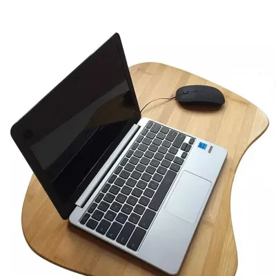 Large Size Simple Style Bamboo Laptop Stand Desk Durable and Comfortable Computer Desk with Cushion Handle Convenient Features