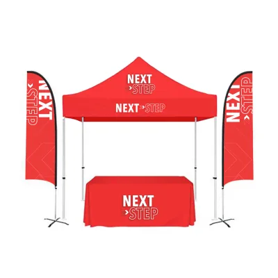 FlagsPrint 10x10 Custom Print Advertising Promotional Pop up Event Folding Aluminium Gazebo Canopy Roof Top Trade Show Tent