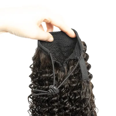 New Style Drawstring Ponytail Hair Exrension Kinky Curly 100% Human Raw Virgin Hair