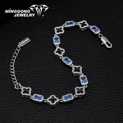 Custom VVS Moissanite 925 Sterling Silver  Emerald Cut Bracelet for Men and Women Gift Hip Hop Style  Design Diamond Test Passes