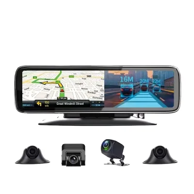4 Camera Car Black Box With Wifi Gps Navigation Ahd 720p 11.26" Touch Screen Live Streaming 4g Android Car Dvr Camera 512g Card