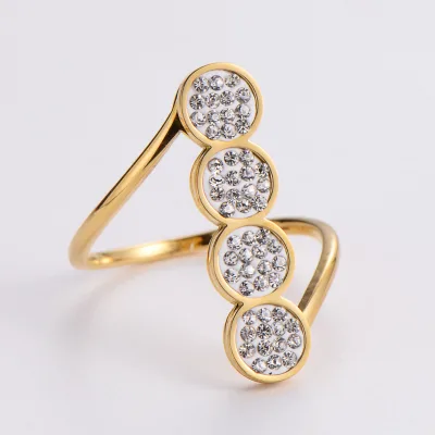 14k Gold Plated Minimalist Sparkling Cubic Zircon Rhinestone Crystal Knuckle Rings Set