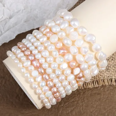 Baroque Pearl Handmade Bracelets Elastic Rope Beaded Bracelets Wholesale Fresh Water Pearl Bracelet