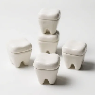 Custom Tooth Shaped Ceramic Cookie Jar - Unique Kitchen Storage with Personalized Engravings