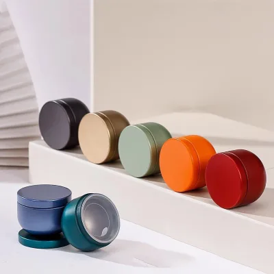 54*H40mm 50ml Custom Mini Empty Round Tin Jars Lids Matte Finish Food Storage for Milk Bread with Custom Logo Printing