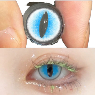 Ancient Vampire Lord Blood Contact Soft Blue for Unforgettable Sexy Halloween Makeup Commanding Mysterious Eye Enhancements