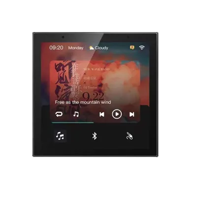 4 Channel 4x20w Touch Wall Amplifier 4x20w Android 11 4 Inch BT WiFi Background Music Controller with Tuya Device Control