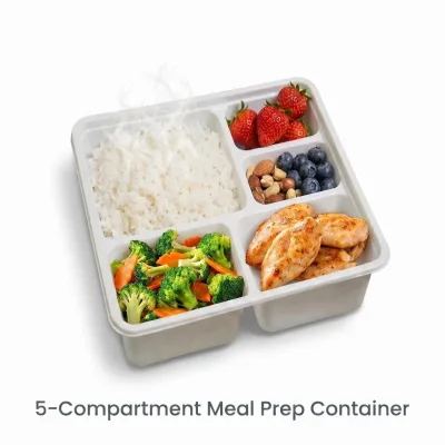 Eco-friendly PP Plastic Disposable Compartment Meal Prep Box with Blister Tray for Rice